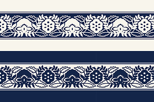 Blue Indian Block Print: Border