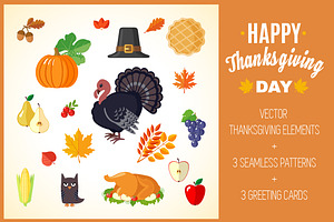 Set of Thanksgiving Elements 