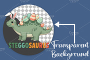 Easter Dinosaur PNG, an Illustration by Canvas Craft (Thumbnail 2 of 6)
