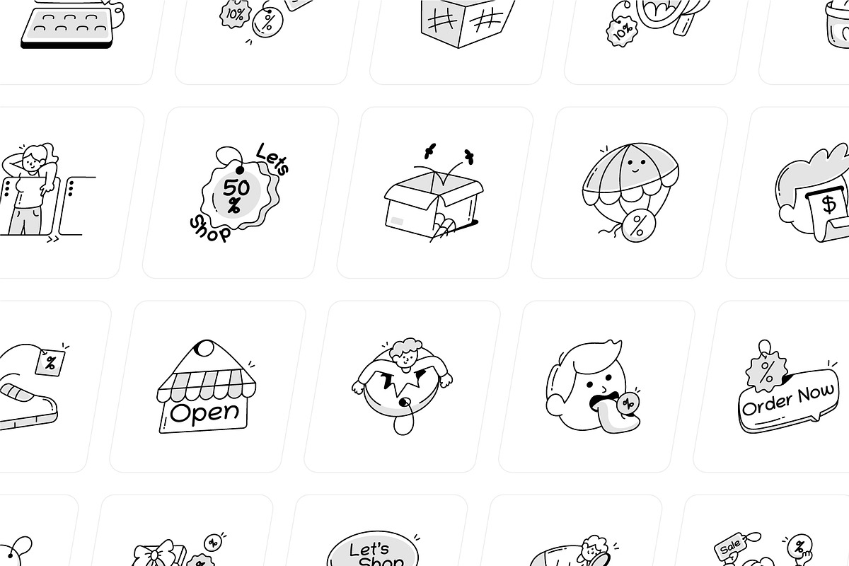 Shopping Doodle Icons, an Outline Icon by Vectors Market (Photo 7 of 10)
