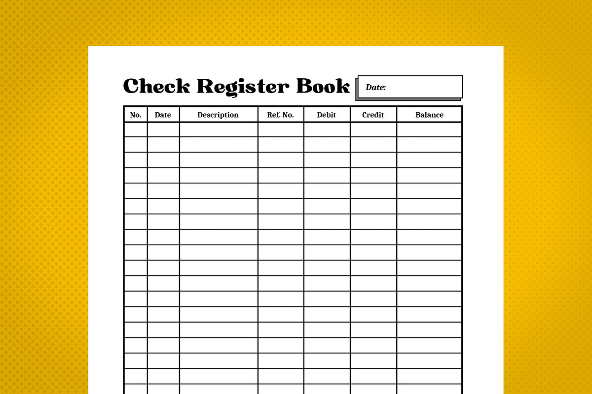 Check register book kdp interior