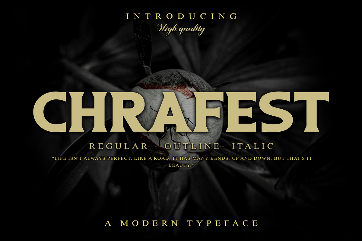 Chrafest - A Modern Typeface, a Serif Font by Meizzaluna Design (Photo 1 of 10)