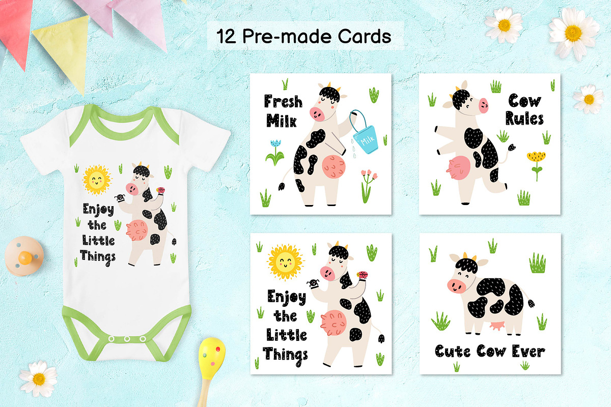 Moo Collection - Clipart & Patterns, an Animal Illustration by Gulnara Sabirova (Photo 8 of 12)
