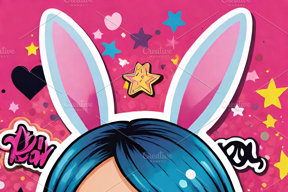 Bunny Girl Stickers — 50 PNG, a Person Illustration by ETARA by Mea Hau (Photo 10 of 17)