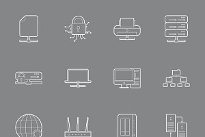 Computers and Networks icons set, an Icon by Equipoise