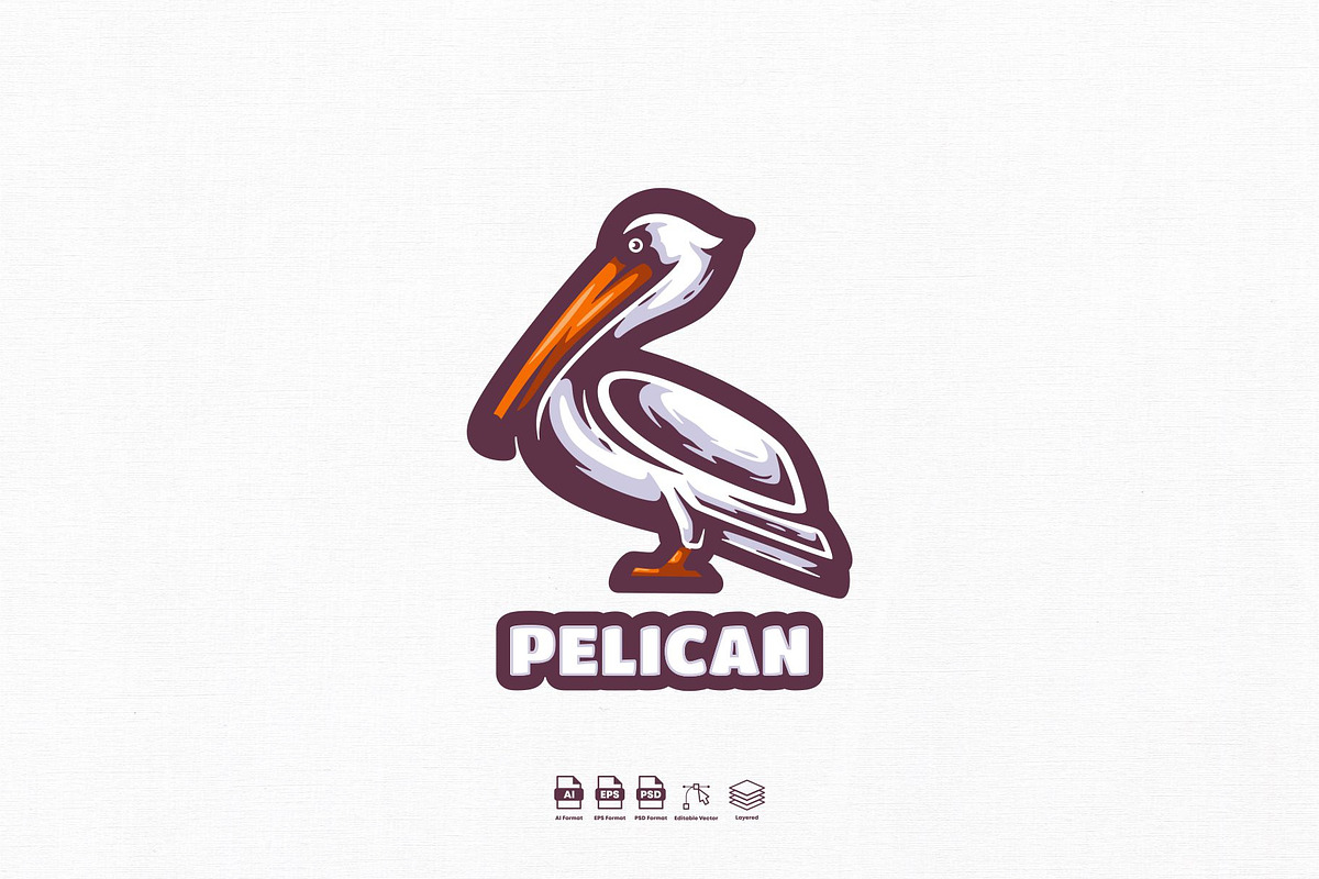 Pelican Mascot Logo Design, a Branding & Logo Template by kromastd22
