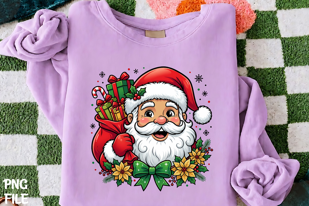 Vintage Santa Gift Sack Flower PNG, a Seasonal Illustration by CrexoraLab (Photo 1 of 4)