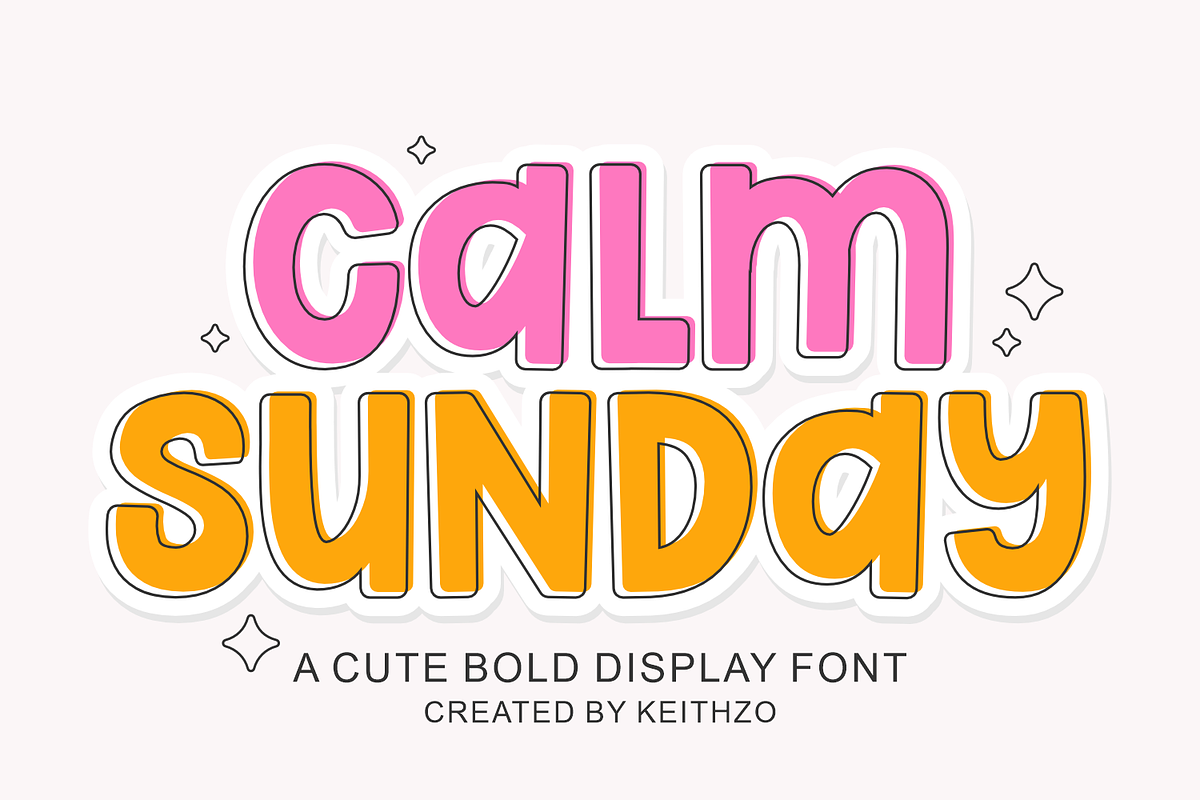 Calm Sunday - Playful Display Font, a Handwritten Font by Keithzo (Photo 1 of 8)