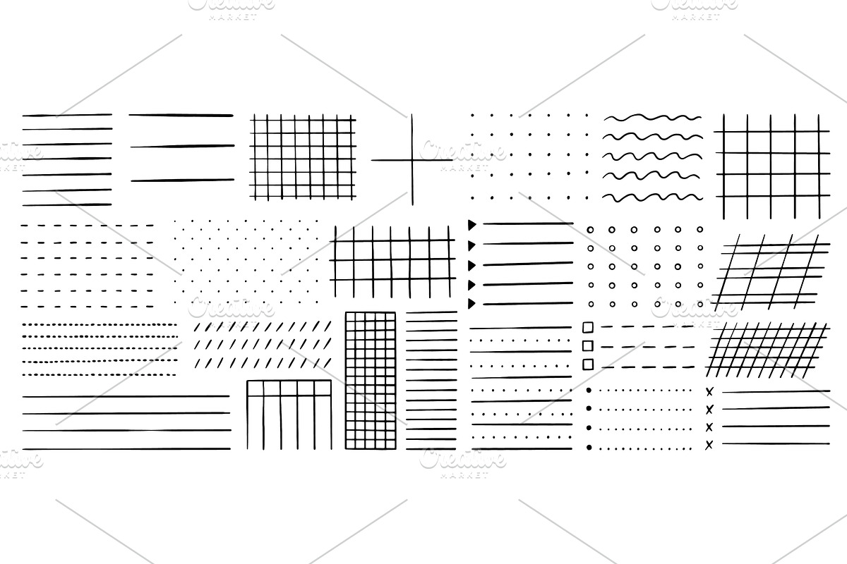 Doodle line grids for notes. Pencil, an Illustration by Valerie Bodnar