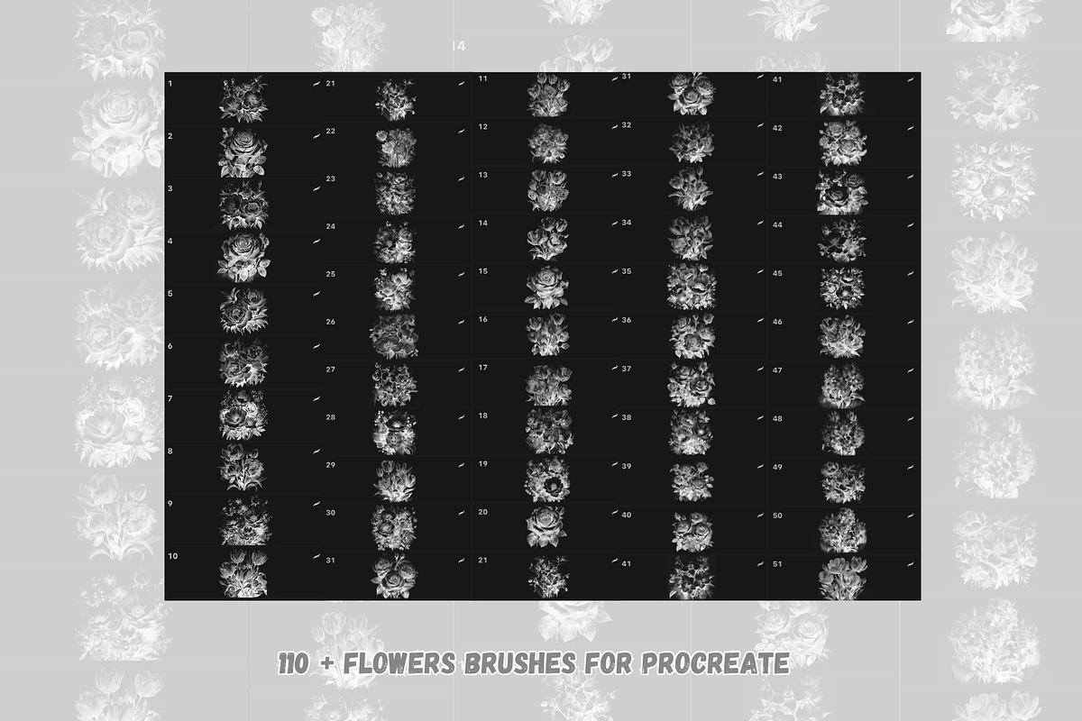 110 + Flowers Stamps for Procreate, a Brushes & More by Torus1 (Photo 2 of 8)