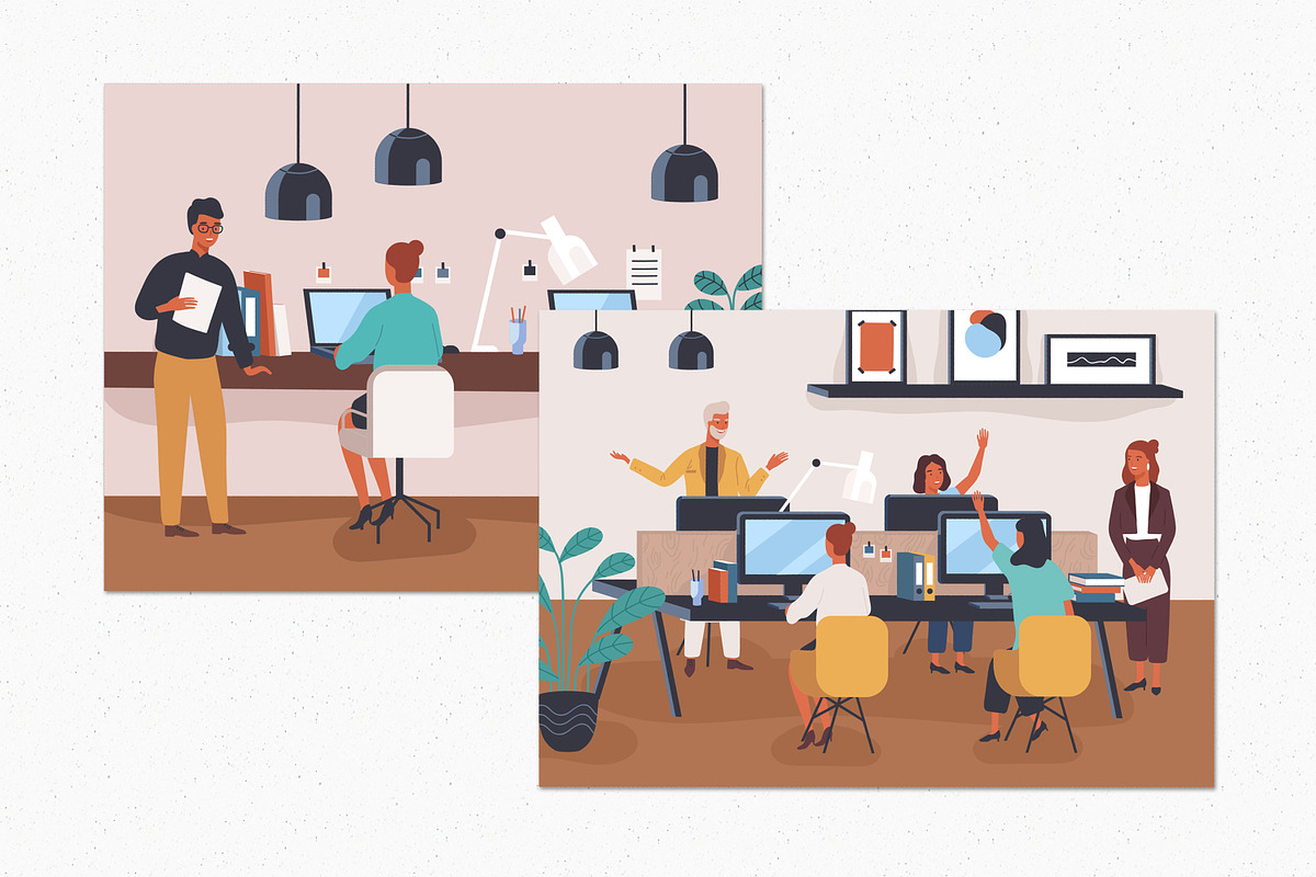 People work in modern office, a Person Illustration by Good Studio (Photo 1 of 3)