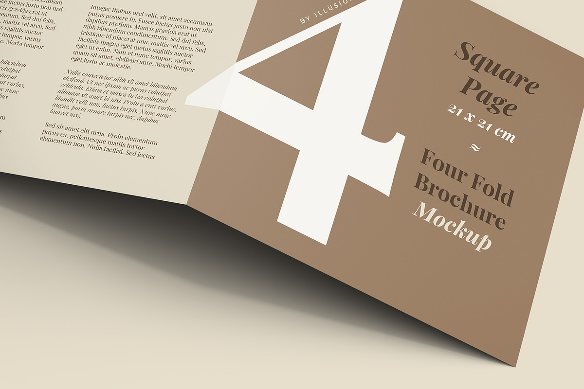 4 Fold Square Brochure Mockup, an Advertising Mockup by Illusiongraphic (Photo 15 of 19)