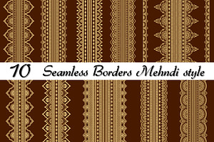 Seamless Mehndi Borders