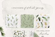 Delicate Greenery Watercolor+Pencil, a Texture Illustration by Inky Jar Design Studio (Thumbnail 7 of 15)