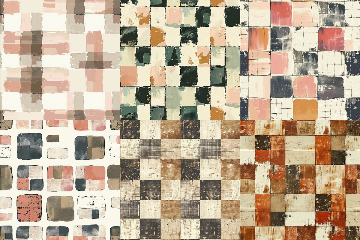 Muted Boho Checkered Backgrounds, a Texture Illustration by DreamPrint404 (Photo 5 of 6)