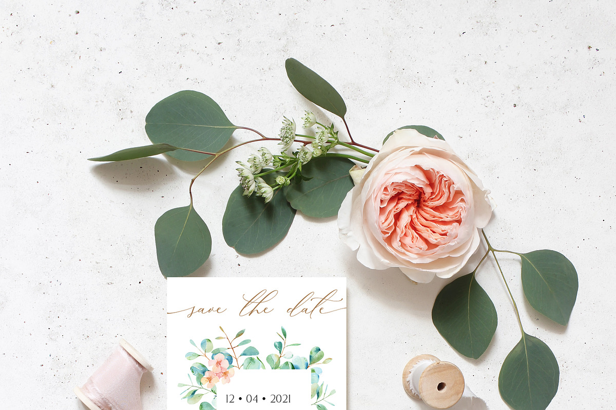 Eucalyptus Bloom Watercolor, a Texture Illustration by Olga Koelsch (Photo 3 of 11)