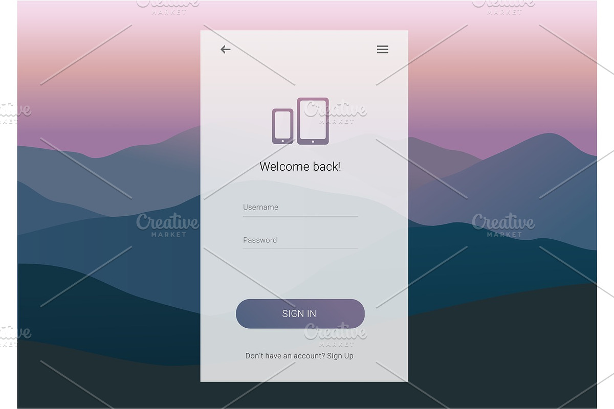 login screen ui design, an Illustration by vectorprro