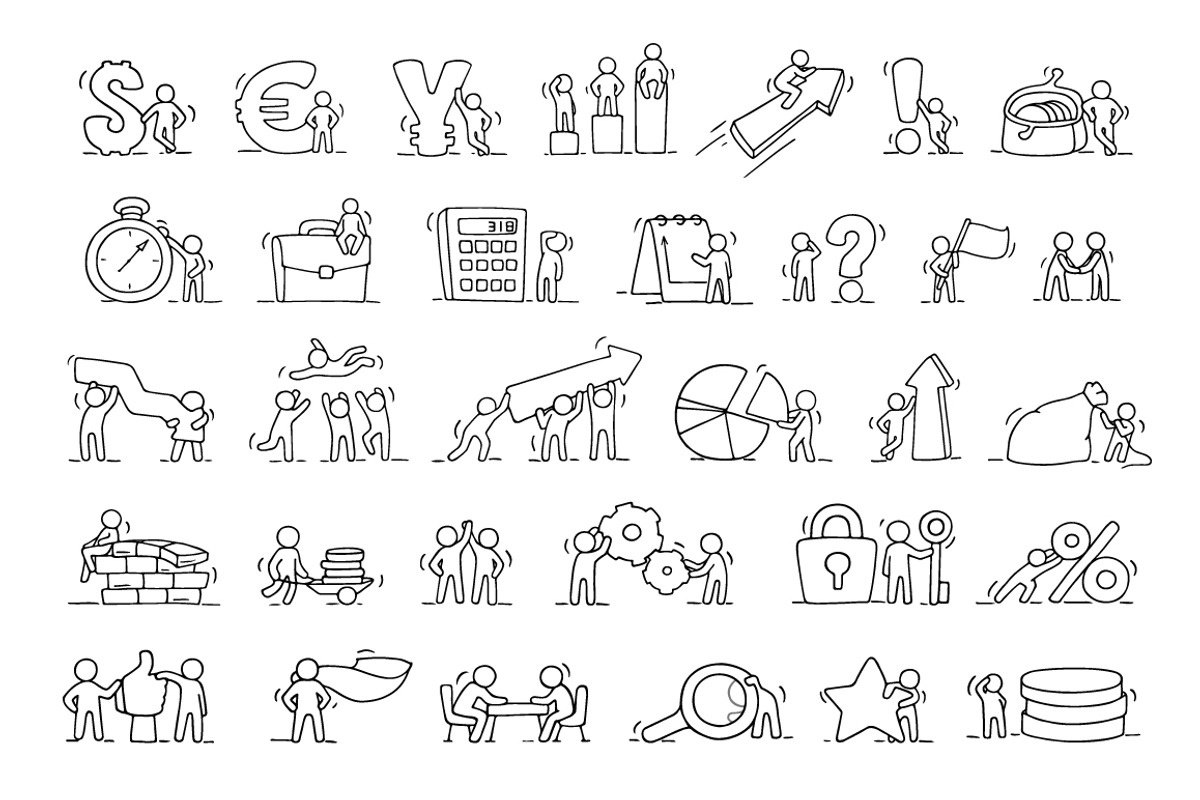 Cartoon financial icons with people, an Icon by Sapunkele (Photo 3 of 3)