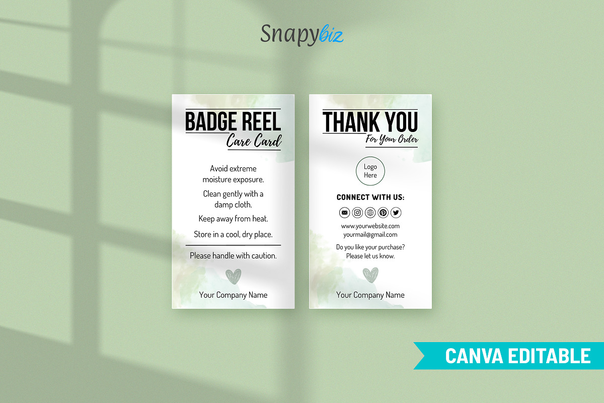 Badge Reel Care Card Template, a Design Template by Snapybiz (Photo 6 of 10)