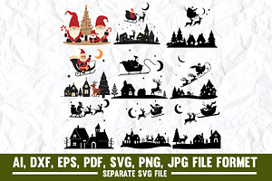 Whimsical Santa Claus flying over, a Graphic by VectorArtPrintableDesign