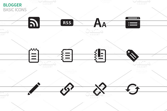 Blogger Icons On White