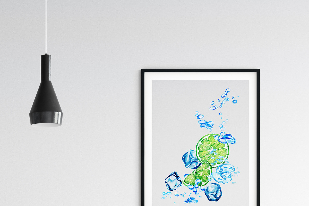 Water Splashes Ice Watercolor, an Object Graphic by JSolomatina (Photo 4 of 6)