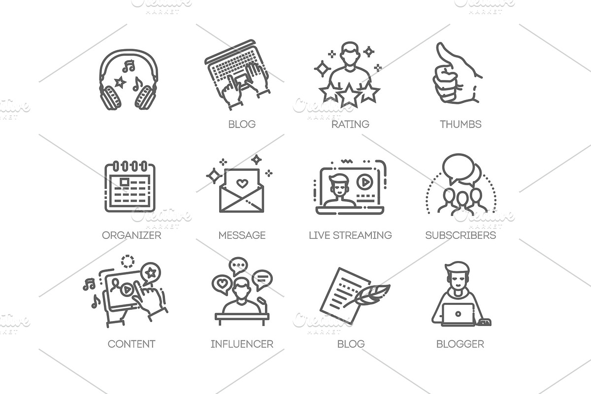 Blogger, Blogging, Blog Icons, an Object Illustration by Tettygreen (Photo 2 of 3)