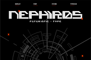 VB Nephiros - Futuristic Font, a Sans Serif Font by VALIANTBROTHA (Thumbnail 1 of 9)