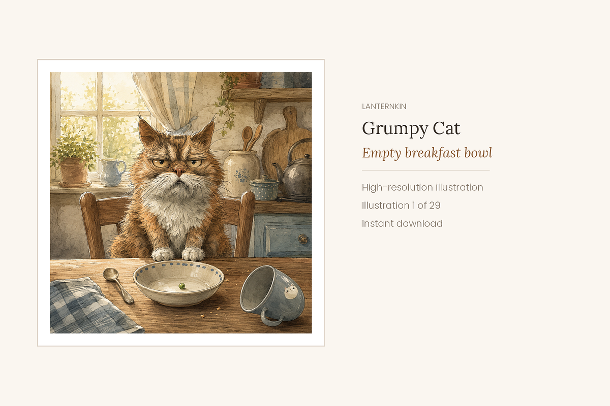 Grumpy Cat Illustrations, 29, an Animal Illustration by LanternkinStudio (Photo 11 of 14)