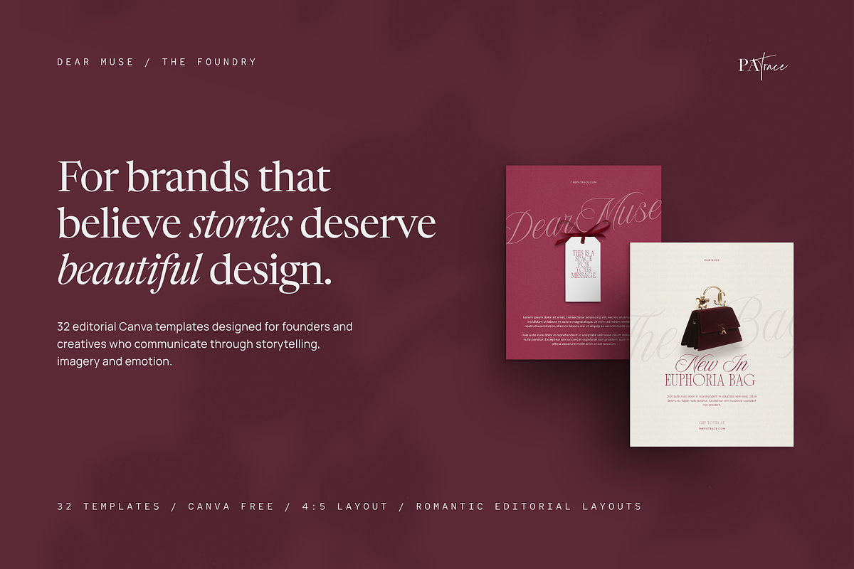 DEAR MUSE Canva Instagram Templates, a Social Media Template by Patrace Studio (Photo 2 of 10)