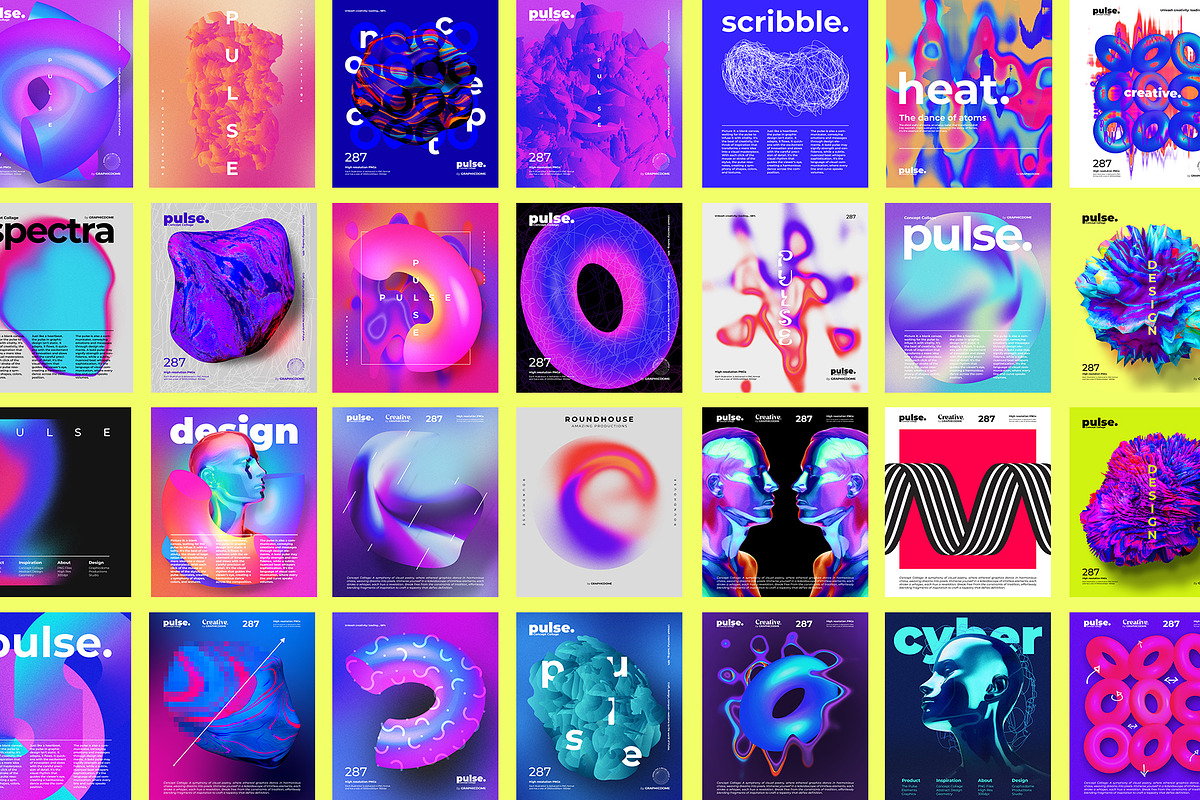 Pulse 287 PNG Elements + 30 Posters, an Object Graphic by Graphicdome (Photo 6 of 27)