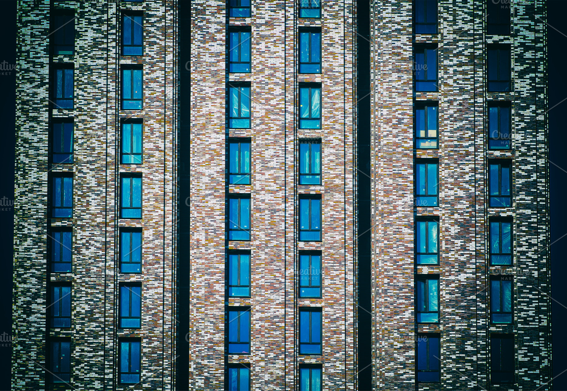 Evil looking front of skyscraper bac, an Architecture Photo by RETROWAVE '88