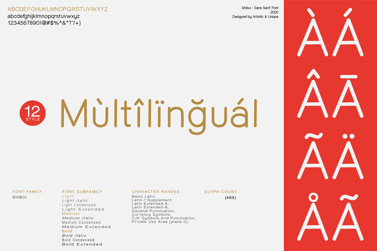 Shibui - Sans Serif font Family preview 3