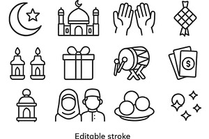 Collection of vector line icons, a Person Illustration by ZinetroN