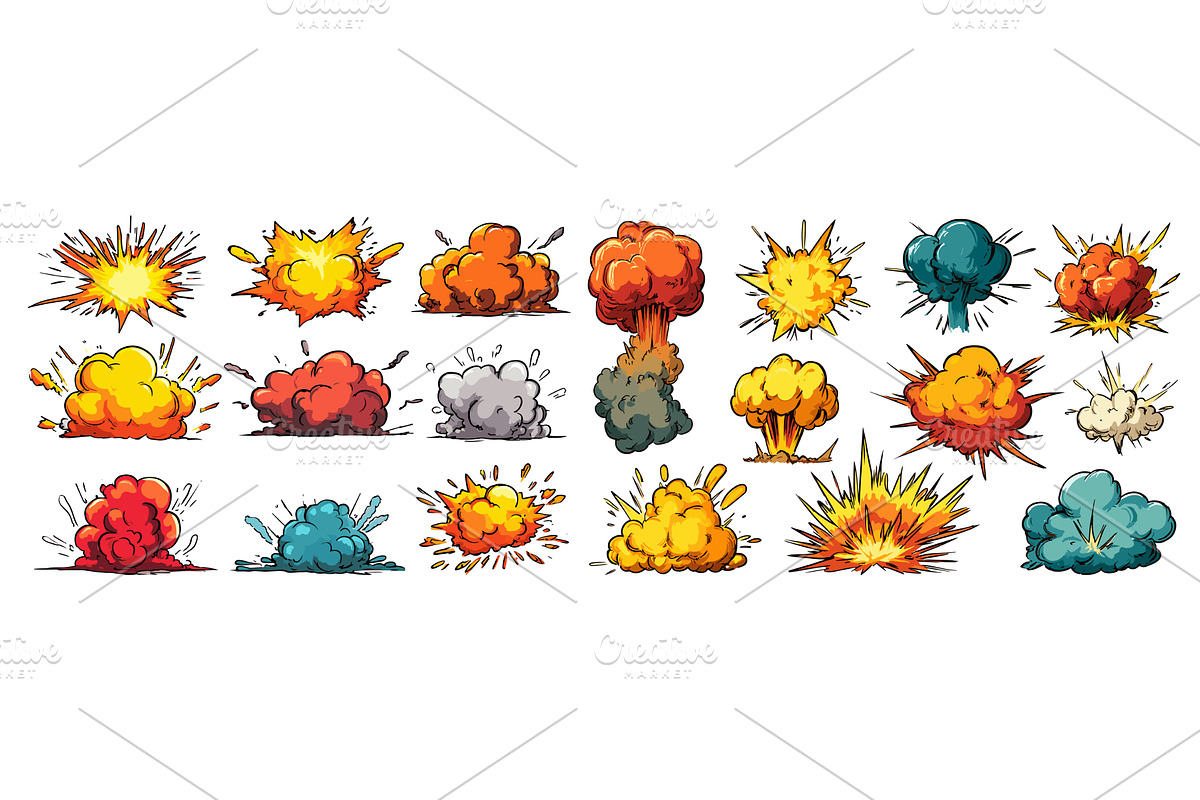 Cartoon bomb explosion effects, an Object Illustration by Onyx