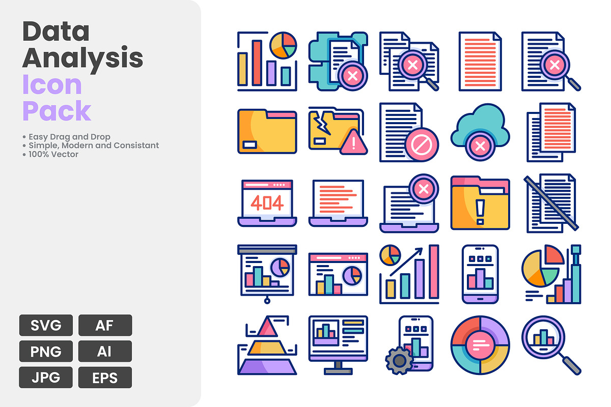 Data Analysis Icon Pack, a Technology Illustration by erifqizeicon (Photo 1 of 3)