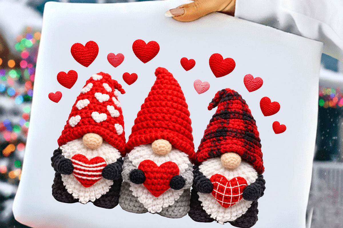 Faux Yarn Valentine’s Day Gnome PNG, an Illustration by DreamCafeArt (Photo 5 of 8)