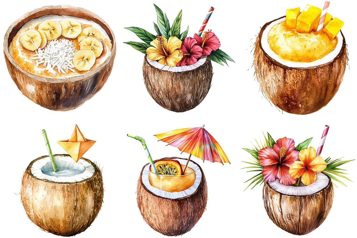 Coconut Drink Sublimation PNG, an Illustration by cherrydesign (Photo 2 of 3)