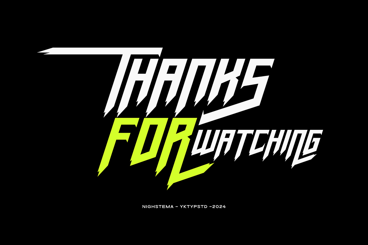 Nighstema Sports display font, a Font by Yktypstd (Photo 12 of 12)
