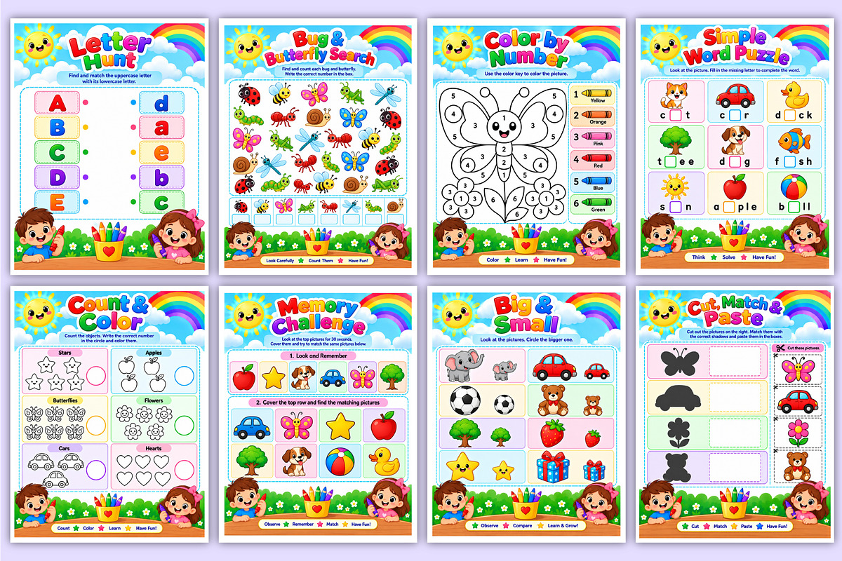 Children's Activity Book | Puzzles, a Stationery Template by Mustafiz (Photo 4 of 4)