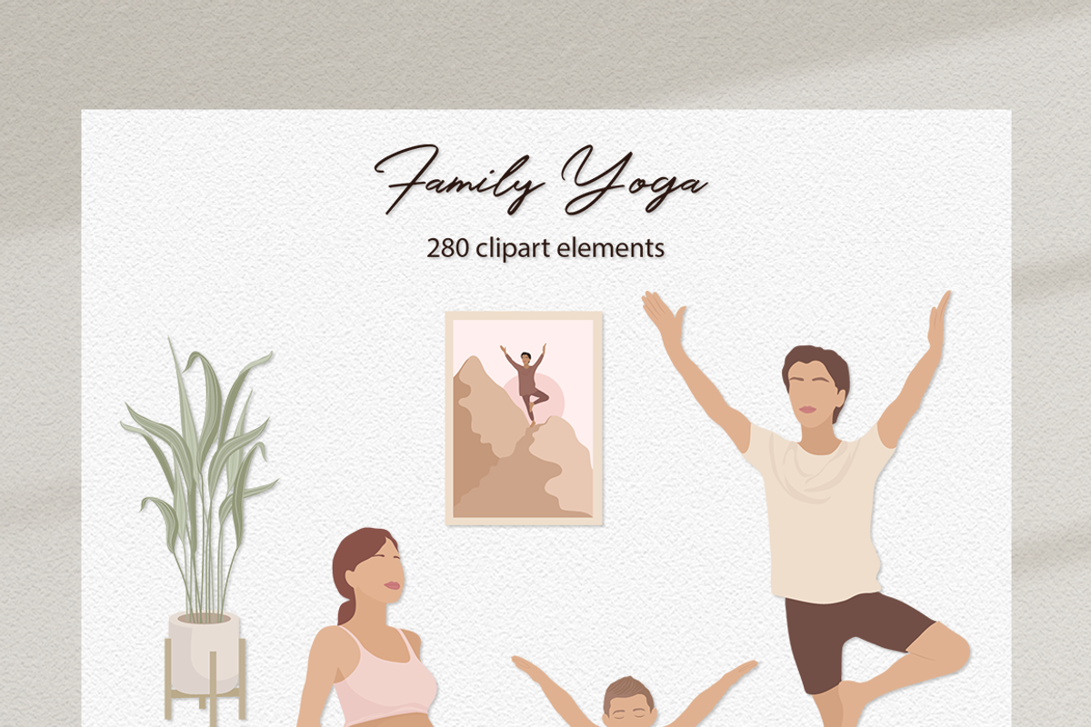 Family Yoga 2 Illustration Set, a Sport Illustration by Irena Art (Photo 14 of 14)