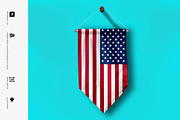 Flag Pennant Hanging Mock-up, a Product Mockup by Mock-up Store (Thumbnail 2 of 6)