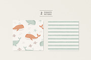 Cute whales, a Pattern Graphic by Olena Kuznietsova (Thumbnail 2 of 9)