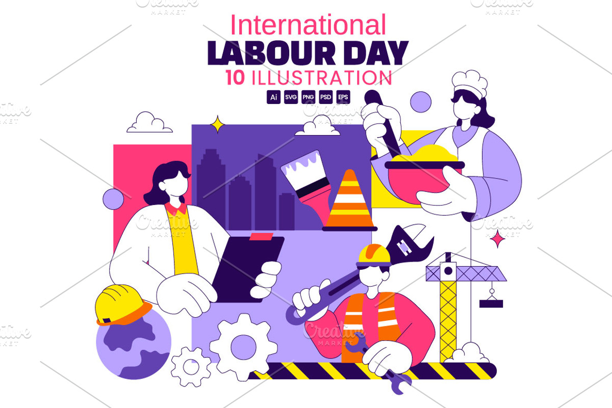 10 International Labour Day, a Work Illustration by denayunebgt (Photo 1 of 4)