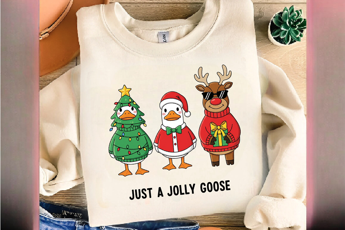 Just a Jolly Goose,Christmas Goose, an Illustration by DreamArtGraphic (Photo 2 of 5)
