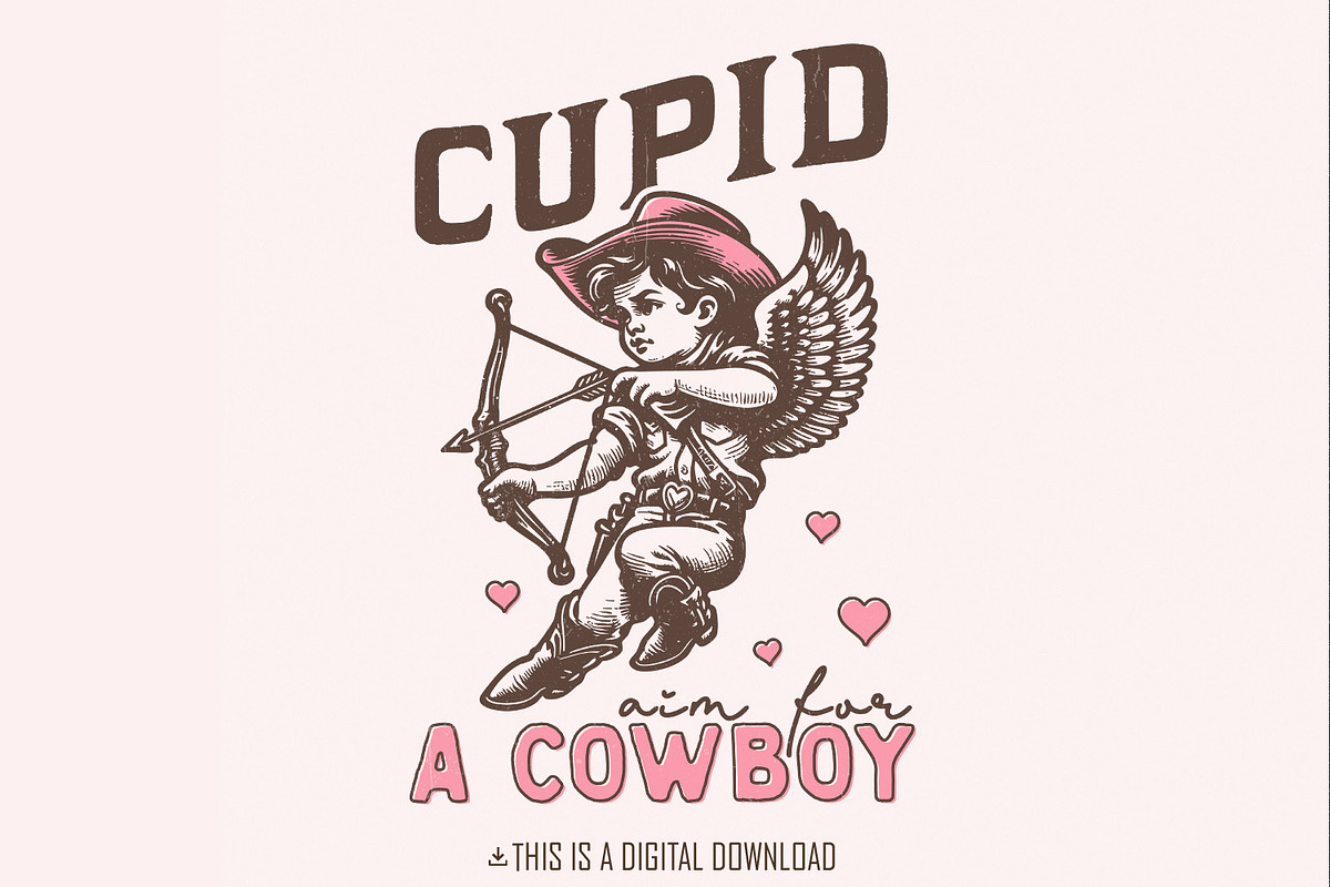Cupid Aim for a Cowboy PNG, Digital, an Illustration by SharpMarketplace (Photo 1 of 9)