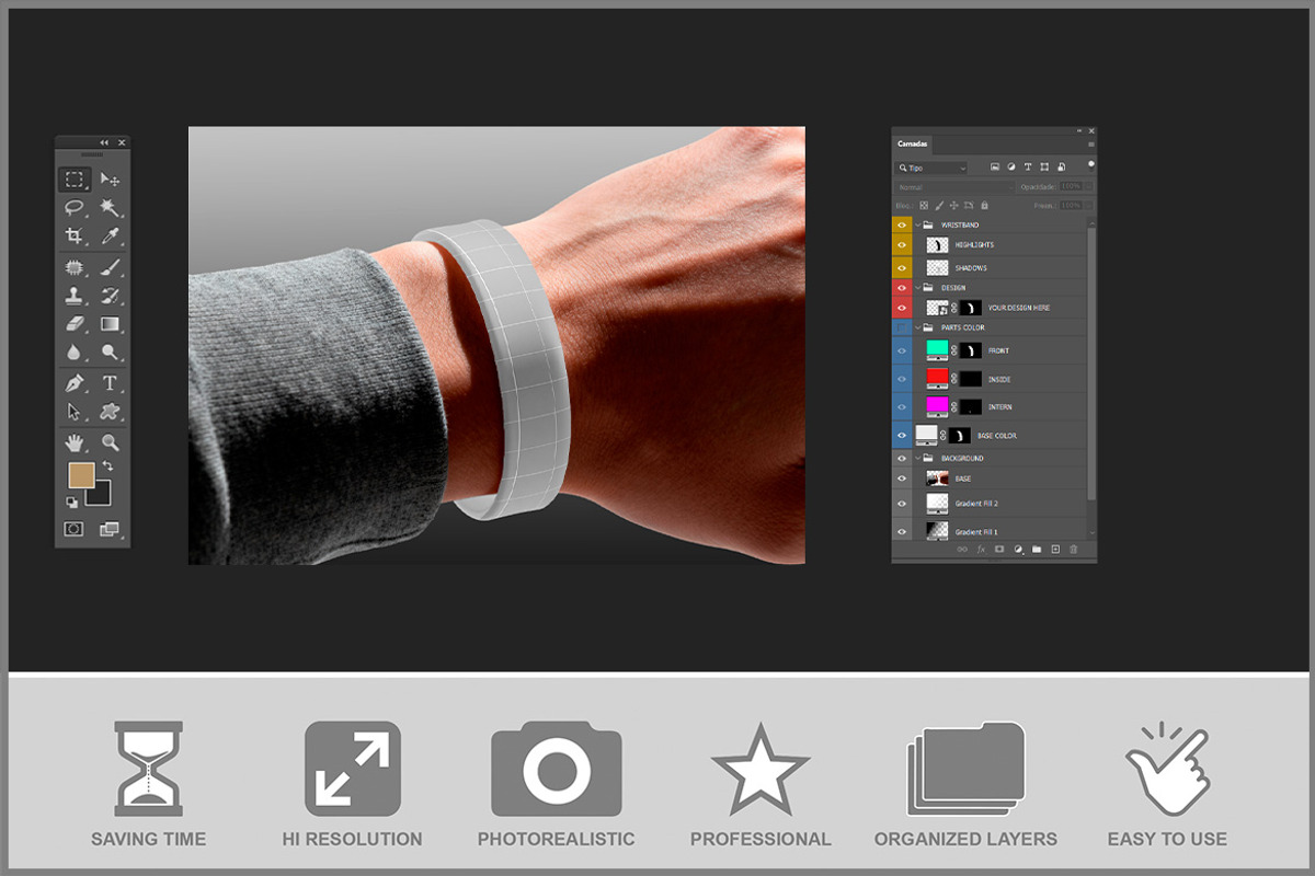 Wristband On Arm Mockup PSD, a Product Mockup by Bruno's Shop (Photo 2 of 3)