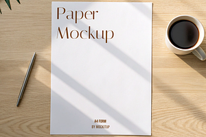 Minimalist A4 Stationary Mockup Pack, a Stationery Template by Mock It Up