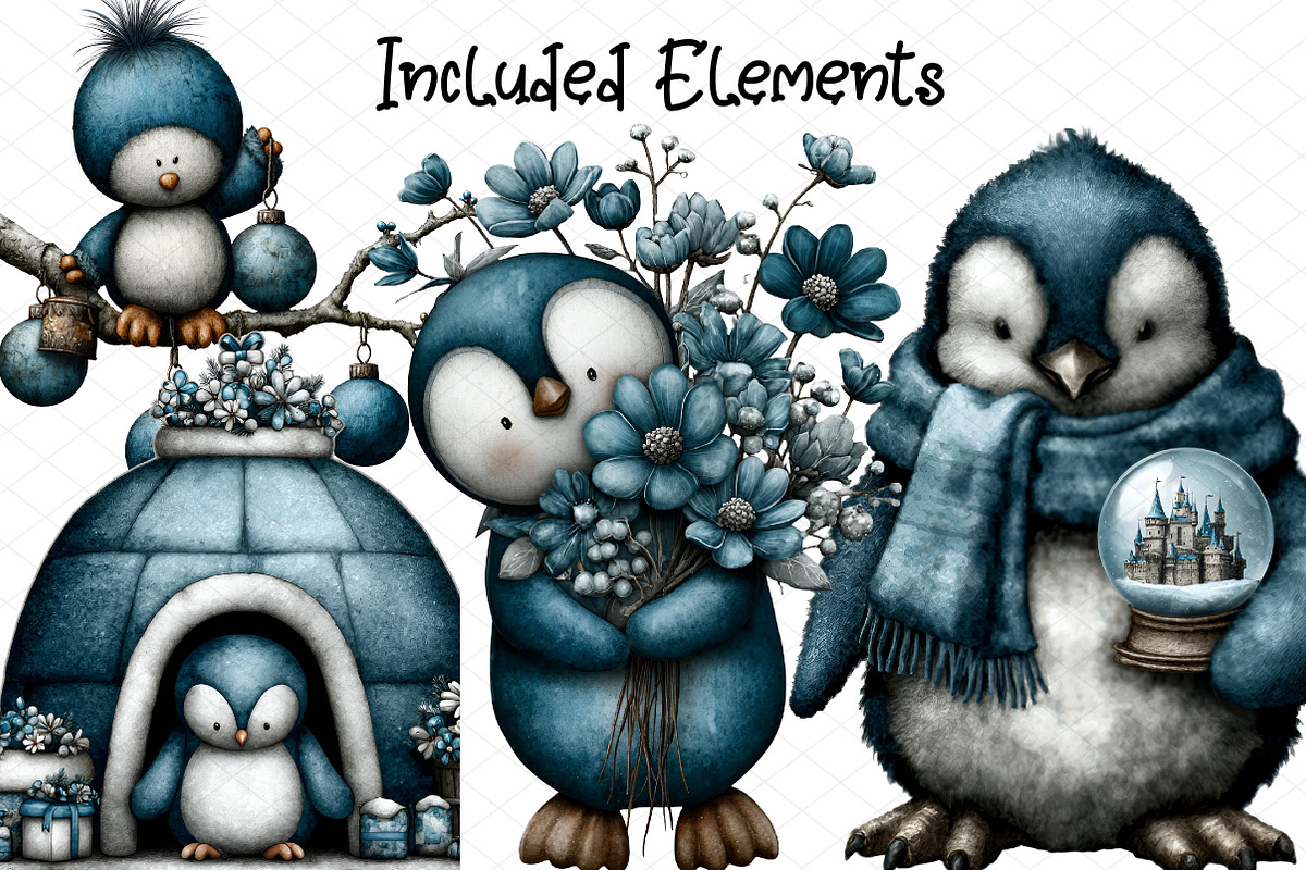 Whimsical Christmas Icy Blue Penguin, an Illustration by cherrydesign (Photo 2 of 4)