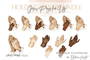 Jesus Prays for Us Holding Hands, an Illustration by EkaterinaViArt (Thumbnail 3 of 4)